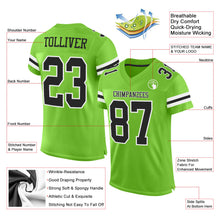 Load image into Gallery viewer, Custom Neon Green Black-White Mesh Authentic Football Jersey

