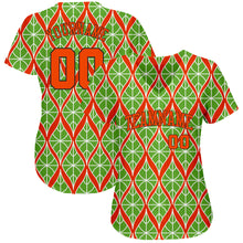 Laden Sie das Bild in den Galerie-Viewer, Custom Neon Green Orange-Black 3D Pattern Design Authentic Baseball Jersey
