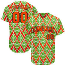 Laden Sie das Bild in den Galerie-Viewer, Custom Neon Green Orange-Black 3D Pattern Design Authentic Baseball Jersey
