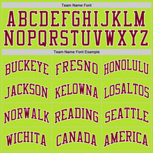 Load image into Gallery viewer, Custom Neon Green Maroon-White Authentic Throwback Basketball Jersey
