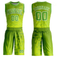 Charger l&#39;image dans la galerie, Custom Neon Green Neon Green-Gold Round Neck Sublimation Basketball Suit Jersey
