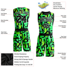 Laden Sie das Bild in den Galerie-Viewer, Custom Neon Green Black-White Music Festival Round Neck Sublimation Basketball Suit Jersey
