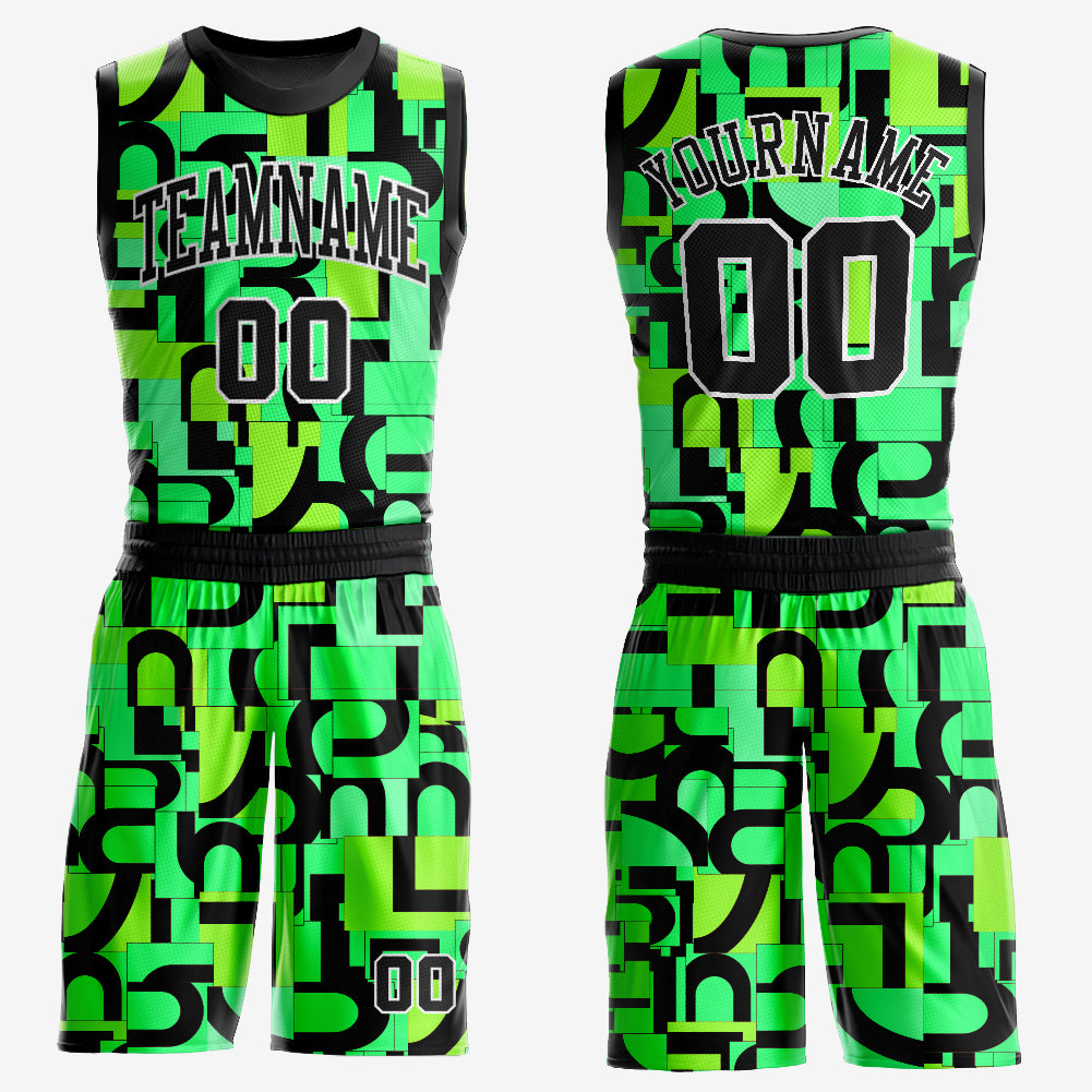 Custom Royal Neon Green-White Music Festival Round Neck Sublimation  Basketball Suit Jersey Fast Shipping – FiitgCustom