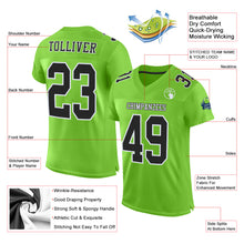 Load image into Gallery viewer, Custom Neon Green Black-White Mesh Authentic Football Jersey
