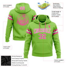 Laden Sie das Bild in den Galerie-Viewer, Custom Stitched Neon Green Pink-White Football Pullover Sweatshirt Hoodie
