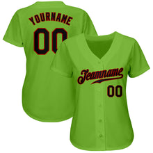 Charger l&#39;image dans la galerie, Custom Neon Green Black-Red Authentic Baseball Jersey
