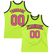 Laden Sie das Bild in den Galerie-Viewer, Custom Neon Green Pink-Black Authentic Throwback Basketball Jersey
