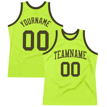 Загрузить изображение в средство просмотра галереи, Custom Neon Green Olive Authentic Throwback Basketball Jersey
