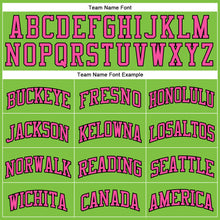 Laden Sie das Bild in den Galerie-Viewer, Custom Neon Green White Pinstripe Pink-Black Authentic Basketball Jersey
