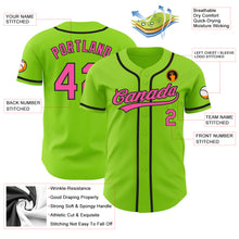 Load image into Gallery viewer, Custom Neon Green Pink-Black Authentic Baseball Jersey
