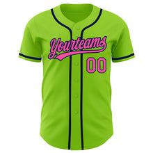 Charger l&#39;image dans la galerie, Custom Neon Green Pink-Navy Authentic Baseball Jersey
