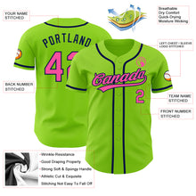 Load image into Gallery viewer, Custom Neon Green Pink-Navy Authentic Baseball Jersey
