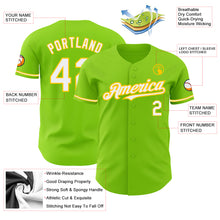 Загрузить изображение в средство просмотра галереи, Custom Neon Green White-Yellow Authentic Baseball Jersey
