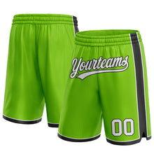 Load image into Gallery viewer, Custom Neon Green White-Black Authentic Basketball Shorts
