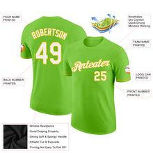Load image into Gallery viewer, Custom Neon Green White-Yellow Performance T-Shirt
