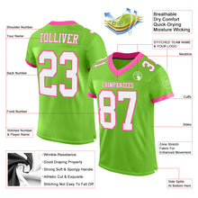 Laden Sie das Bild in den Galerie-Viewer, Custom Neon Green White-Pink Mesh Authentic Football Jersey
