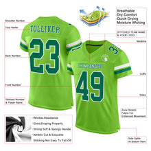 Load image into Gallery viewer, Custom Neon Green Kelly Green-White Mesh Authentic Football Jersey
