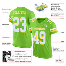 Load image into Gallery viewer, Custom Neon Green White-Yellow Mesh Authentic Football Jersey
