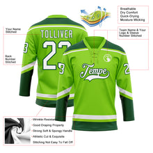 Laden Sie das Bild in den Galerie-Viewer, Custom Neon Green White-Green Hockey Lace Neck Jersey
