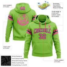 Laden Sie das Bild in den Galerie-Viewer, Custom Stitched Neon Green Pink-Black Football Pullover Sweatshirt Hoodie
