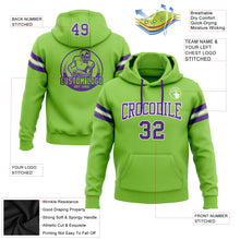 Laden Sie das Bild in den Galerie-Viewer, Custom Stitched Neon Green Purple-White Football Pullover Sweatshirt Hoodie

