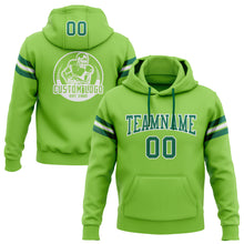 Load image into Gallery viewer, Custom Stitched Neon Green Kelly Green-White Football Pullover Sweatshirt Hoodie
