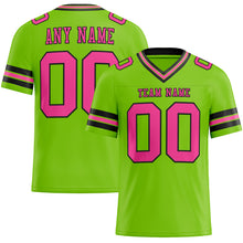 Laden Sie das Bild in den Galerie-Viewer, Custom Neon Green Pink-Black Mesh Authentic Football Jersey
