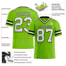 Load image into Gallery viewer, Custom Neon Green White-Black Mesh Authentic Football Jersey
