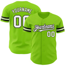 Laden Sie das Bild in den Galerie-Viewer, Custom Neon Green White-Black Authentic Baseball Jersey
