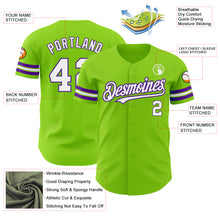 Загрузить изображение в средство просмотра галереи, Custom Neon Green White-Purple Authentic Baseball Jersey
