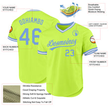 Laden Sie das Bild in den Galerie-Viewer, Custom Neon Green Light Blue-White Authentic Throwback Baseball Jersey
