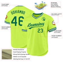 Load image into Gallery viewer, Custom Neon Green Kelly Green-White Authentic Throwback Baseball Jersey
