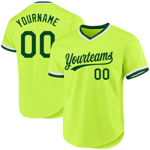 Charger l&#39;image dans la galerie, Custom Neon Green Green-White Authentic Throwback Baseball Jersey
