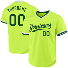 Laden Sie das Bild in den Galerie-Viewer, Custom Neon Green Green-White Authentic Throwback Baseball Jersey
