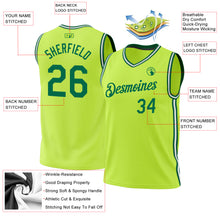 Load image into Gallery viewer, Custom Neon Green Kelly Green-White Authentic Throwback Basketball Jersey
