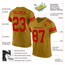 Load image into Gallery viewer, Custom Old Gold Red Mesh Authentic Football Jersey
