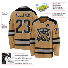 Laden Sie das Bild in den Galerie-Viewer, Custom Old Gold Black-Gray Hockey Jersey

