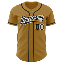 Laden Sie das Bild in den Galerie-Viewer, Custom Old Gold Black-White Authentic Baseball Jersey
