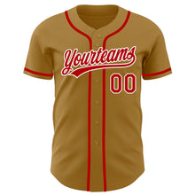 Laden Sie das Bild in den Galerie-Viewer, Custom Old Gold Red-White Authentic Baseball Jersey
