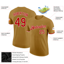 Laden Sie das Bild in den Galerie-Viewer, Custom Old Gold Red-White Performance T-Shirt
