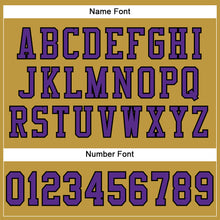 Load image into Gallery viewer, Custom Old Gold Purple-Black Mesh Authentic Football Jersey
