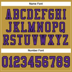 Custom Old Gold Purple-Black Mesh Authentic Football Jersey