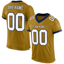 Laden Sie das Bild in den Galerie-Viewer, Custom Old Gold White-Navy Mesh Authentic Football Jersey
