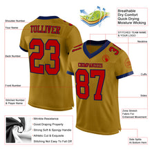 Load image into Gallery viewer, Custom Old Gold Red-Navy Mesh Authentic Football Jersey
