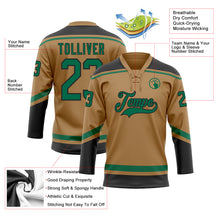 Laden Sie das Bild in den Galerie-Viewer, Custom Old Gold Kelly Green-Black Hockey Lace Neck Jersey
