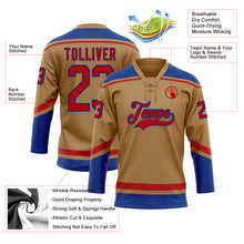 Load image into Gallery viewer, Custom Old Gold Red-Royal Hockey Lace Neck Jersey
