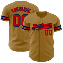 Load image into Gallery viewer, Custom Old Gold Red-Navy Authentic Baseball Jersey
