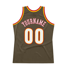 Загрузить изображение в средство просмотра галереи, Custom Olive White-Red Authentic Throwback Salute To Service Basketball Jersey
