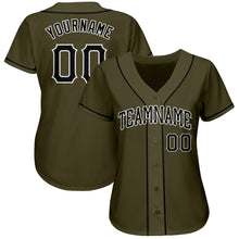 Load image into Gallery viewer, Custom Olive Black-White Authentic Salute To Service Baseball Jersey
