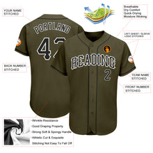 Load image into Gallery viewer, Custom Olive Black-White Authentic Salute To Service Baseball Jersey
